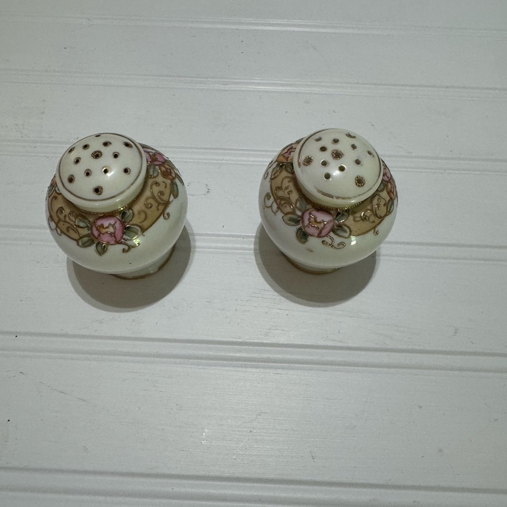 Vintage Floral porcelain Salt and Pepper Shakers